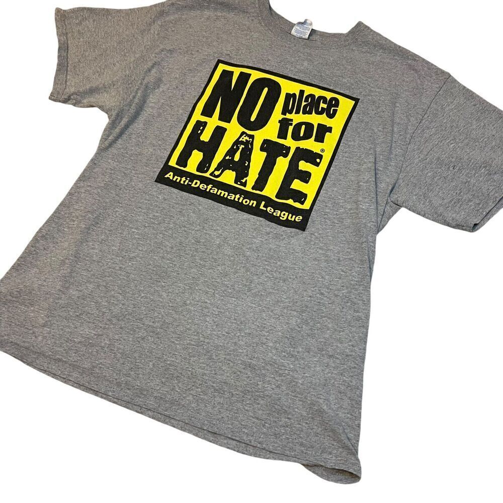 No Place For Hate Anti Defamation Leauge T-Shirt Size Large Grey Short Sleeve - Picture 4 of 7